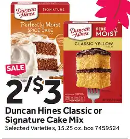 Stop&Shop Duncan Hines Classic or Signature Cake Mix offer