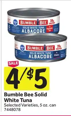 Stop&Shop Bumble Bee Solid White Tuna offer