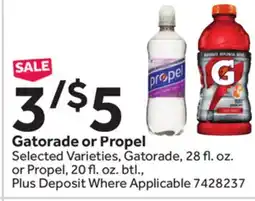 Stop&Shop Gatorade or Propel offer
