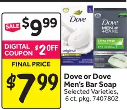 Stop&Shop Dove or Dove Men's Bar Soap offer