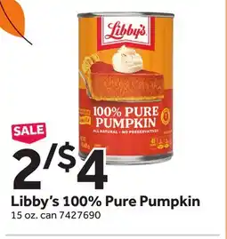 Stop&Shop Libby's 100% Pure Pumpkin offer