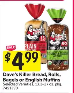 Stop&Shop Dave's Killer Bread, Rolls, Bagels or English Muffins offer