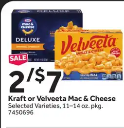 Stop&Shop Kraft or Velveeta Mac & Cheese offer