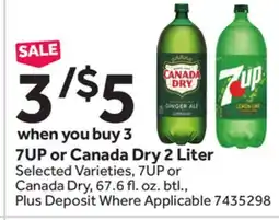 Stop&Shop 7UP or Canada Dry 2 Liter offer