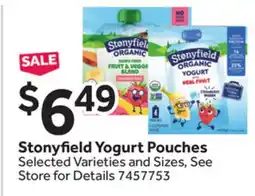 Stop&Shop Stonyfield Yogurt Pouches offer