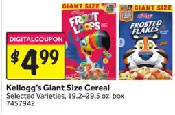 Stop&Shop Kellogg's Giant Size Cereal offer