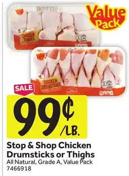 Stop&Shop Stop & Shop Chicken Drumsticks or Thighs offer