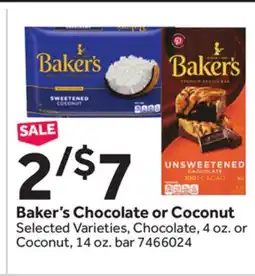 Stop&Shop Baker's Chocolate or Coconut offer