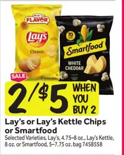 Stop&Shop Lay's or Lay's Kettle Chips or Smartfood offer