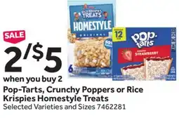 Stop&Shop Pop-Tarts, Crunchy Poppers or Rice Krispies Homestyle Treats offer