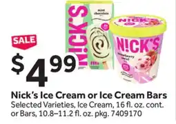 Stop&Shop Nick's Ice Cream or Ice Cream Bars offer