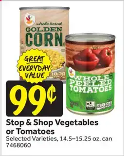 Stop&Shop Stop & Shop Vegetables or Tomatoes offer