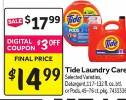 Stop&Shop Tide Laundry Care offer