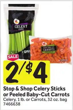 Stop&Shop Stop & Shop Celery Sticks or Peeled Baby-Cut Carrots offer