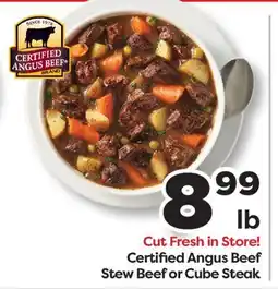 Weis Markets Certified Angus Beef Stew Beef or Cube Steak offer