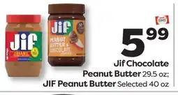 Weis Markets Jif Chocolate Peanut Butter 29.5 oz JIF Peanut Butter Selected 40 oz offer