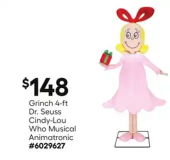 Lowe's Grinch 4-ft Dr. Seuss Cindy-Lou Who Musical Animatronic offer