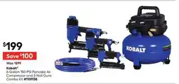 Lowe's 6-Gallon 150-PSI Pancake Air Compressor and 3-Nail Guns Combo Ki offer