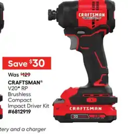 Lowe's CRAFTSMAN V20F RP Brushless Compact Impact Driver Kit offer