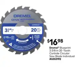Lowe's Blueprint 3-3/8-in 20 -Tooth Carbide Circular Saw Blade Individual offer