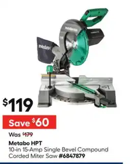 Lowe's 10-in 15-Amp Single Bevel Compound Corded Miter Saw offer