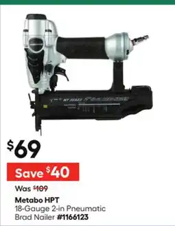 Lowe's 18-Gauge 2-in Pneumatic Brad Nailer offer