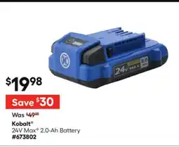 Lowe's 24V MaxC 2.0-Ah Battery offer