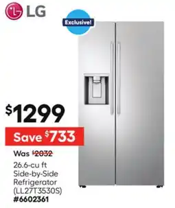 Lowe's 26.6-cu ft Side-by-Side Refrigerator offer