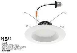 Lowe's HALO Retrofit 600-Lumens Switchable Round Dimmable LED Recessed Downlight offer