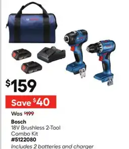 Lowe's 18V Brushless 2-Tool Combo Kit offer