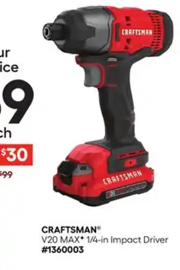 Lowe's V20 MAXF 1/4-in Impact Driver offer