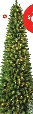 Lowe's 7-ft Greensboro Spruce Pencil Pre-Lit Artificial Christmas Tree offer