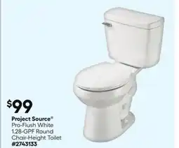 Lowe's Pro-Flush White 1.28-GPF Round Chair-Height Toilet offer