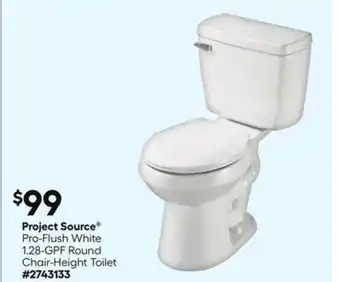 Lowe's Pro-Flush White 1.28-GPF Round Chair-Height Toilet offer