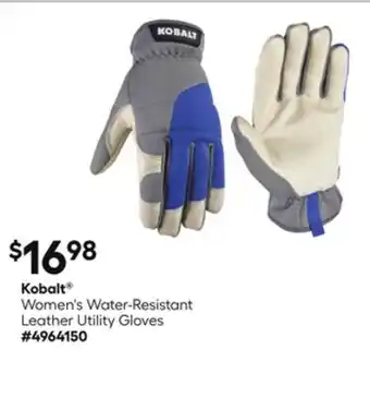 Lowe's Kobalt Women's Water-Resistant Leather Utility Gloves offer