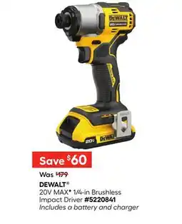 Lowe's 20V MAXF 1/4-in Brushless Impact Driver offer
