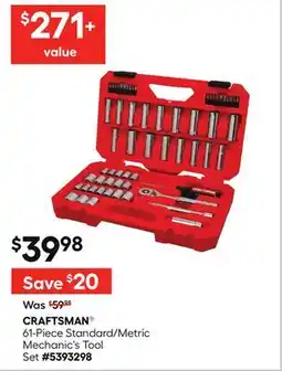 Lowe's CRAFTSMAN 61-Piece Standard/Metric Mechanic's Tool Set offer