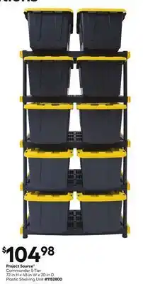 Lowe's Commander 5-Tier 72-in H x 48-in W x 20-in D Plastic Shelving Unit offer