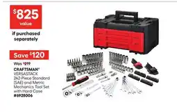 Lowe's CRAFTSMAN VERSASTACK 242-Piece Standard (SAE) and Metric Mechanics Tool Set with Hard Case offer