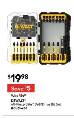 Lowe's DEWALT 40-Piece Elite Drill/Drive Bit Set offer