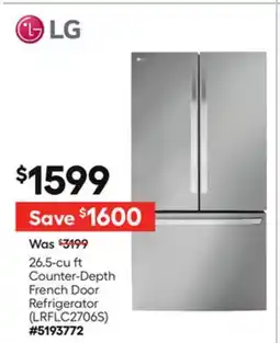 Lowe's LG 26.5-cu ft Counter-Depth French Door Refrigerator offer