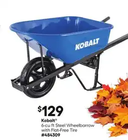 Lowe's 6-cu ft Steel Wheelbarrow with Flat-Free Tire offer
