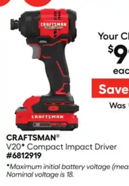 Lowe's V20F Compact Impact Driver offer