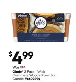 Lowe's 2-Pack 1-Wick Cashmere Woods Brown Jar Candle offer