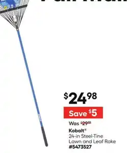 Lowe's Kobalt 24-in Steel-Tine Lawn and Leaf Rake offer