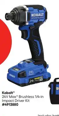 Lowe's 24V MaxC Brushless 1/4-in Impact Driver Kit offer