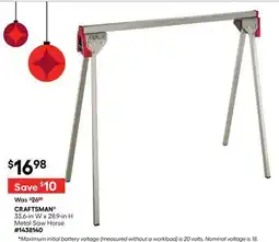 Lowe's CRAFTSMAN 33.6-in W x 28.9-in H Metal Saw Horse offer