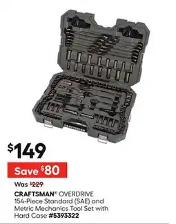 Lowe's OVERDRIVE 154-Piece Standard (SAE) and Metric Mechanics Tool Set with Hard Case offer
