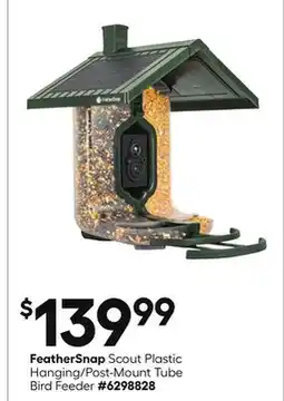 Lowe's FeatherSnap Scout Plastic Hanging/Post-Mount Tube Bird Feeder offer