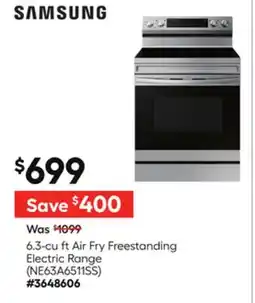 Lowe's 6.3-cu ft Air Fry Freestanding Electric Range offer